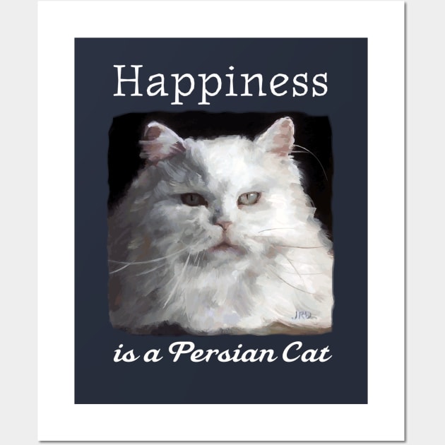 Happiness is a Cat Cat - Cute Cat Love Wall Art by jdunster